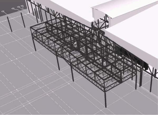 Chassis being placed on post