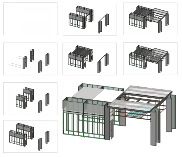 A mock-up of a flat-pack test assembly