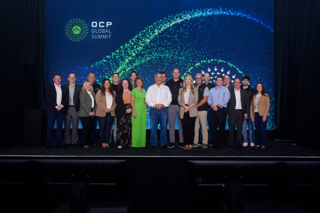 OCP community members on stage at the 2025 OCP Global Summit