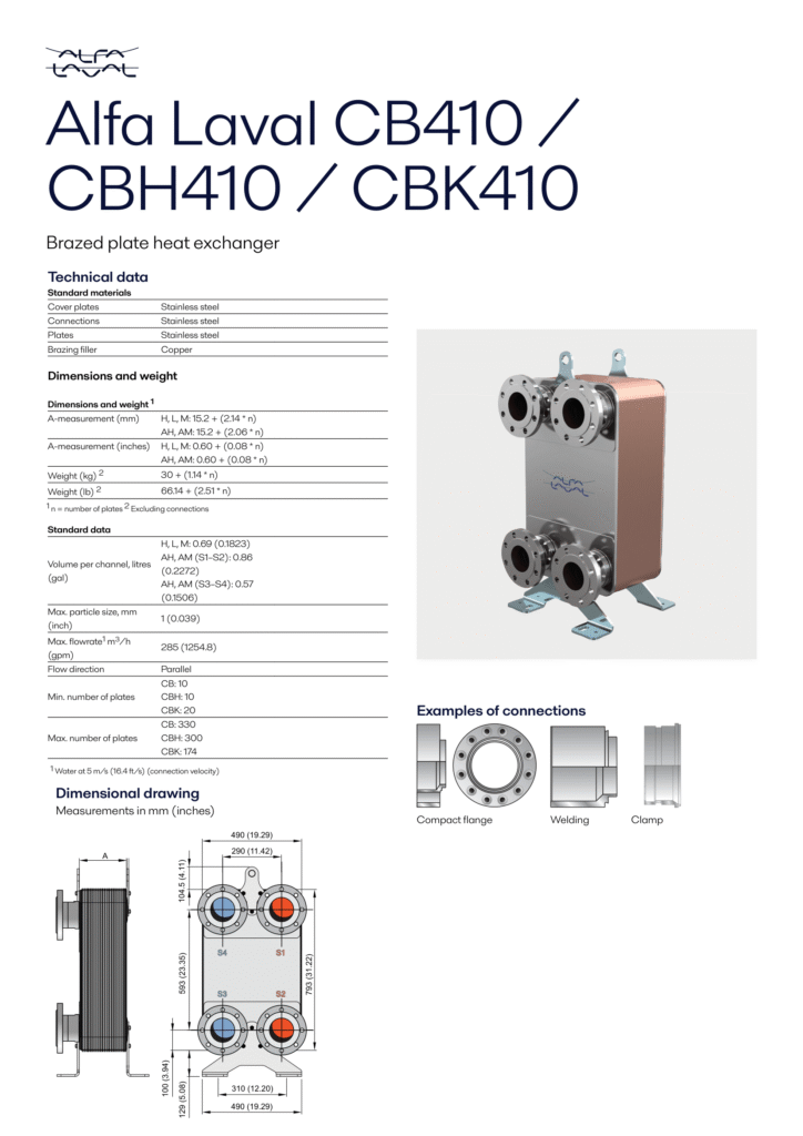 Alfa Laval Brazed Plate Heat Exchanger - Model CB410 / CB410AQ