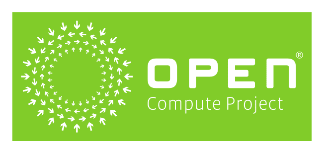 Single-color OCP logo in white on a green background
